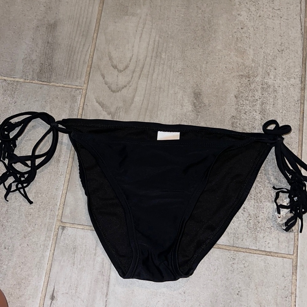 Black bikini bottoms with adjustable ties